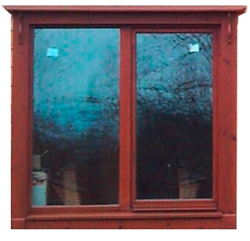 Прямоугольное деревянное окно-стеклопакет 